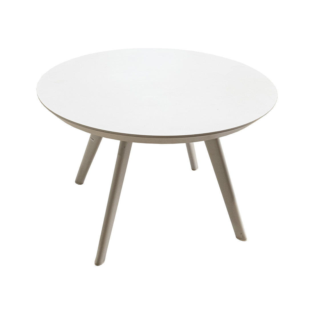 White Painted Aluminum And Composite Patio Table