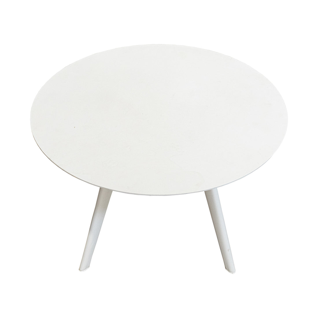 White Painted Aluminum And Composite Patio Table