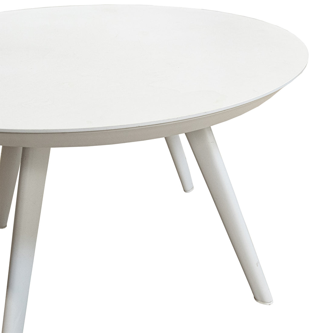 White Painted Aluminum And Composite Patio Table