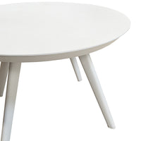 White Painted Aluminum And Composite Patio Table