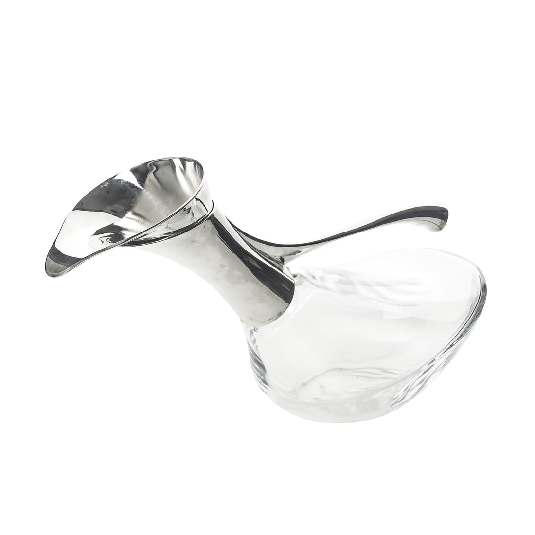 BIRKS Silverplate And Glass Duck Decanter - 2 Pieces