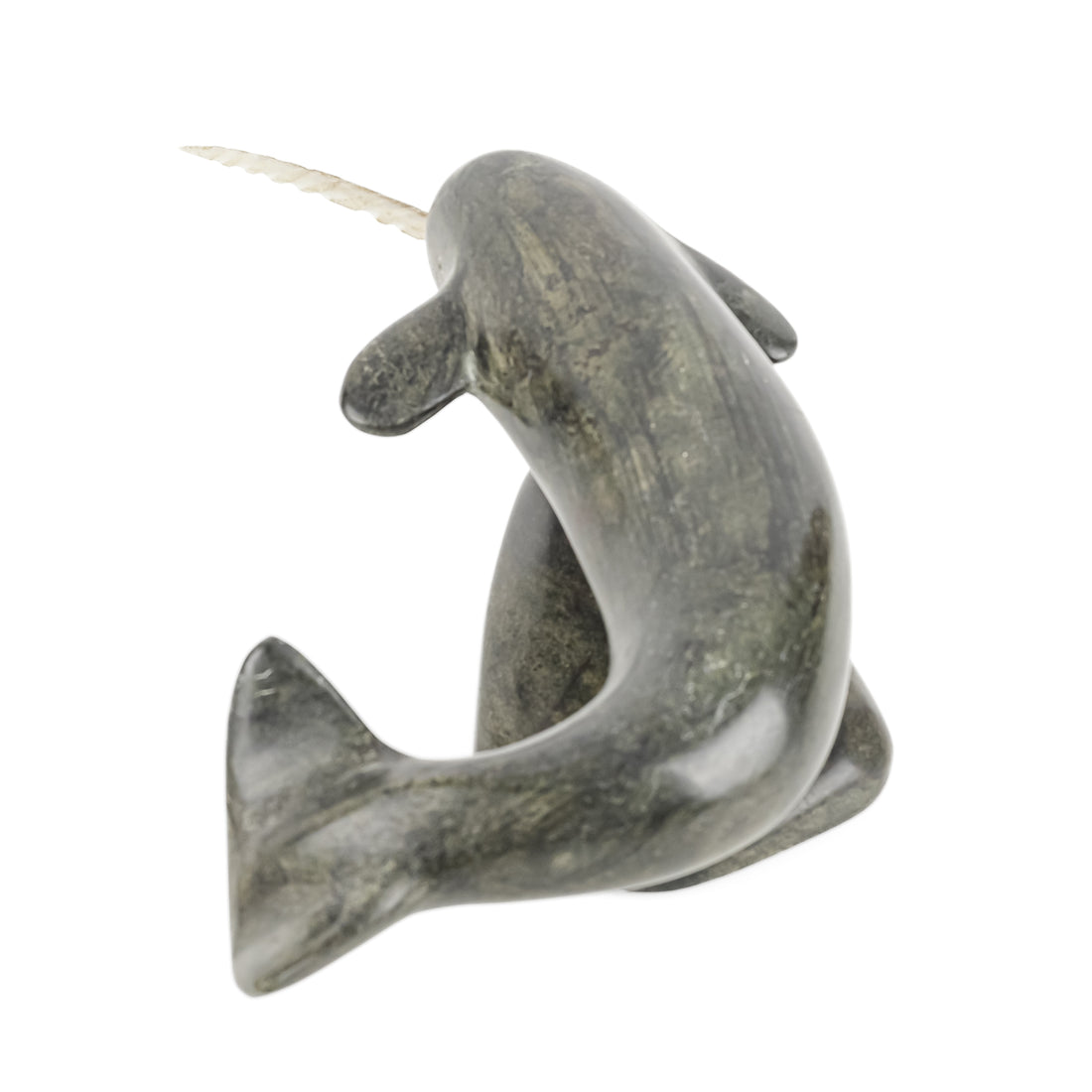 Carved Inuit Soapstone Figure      Narwhal