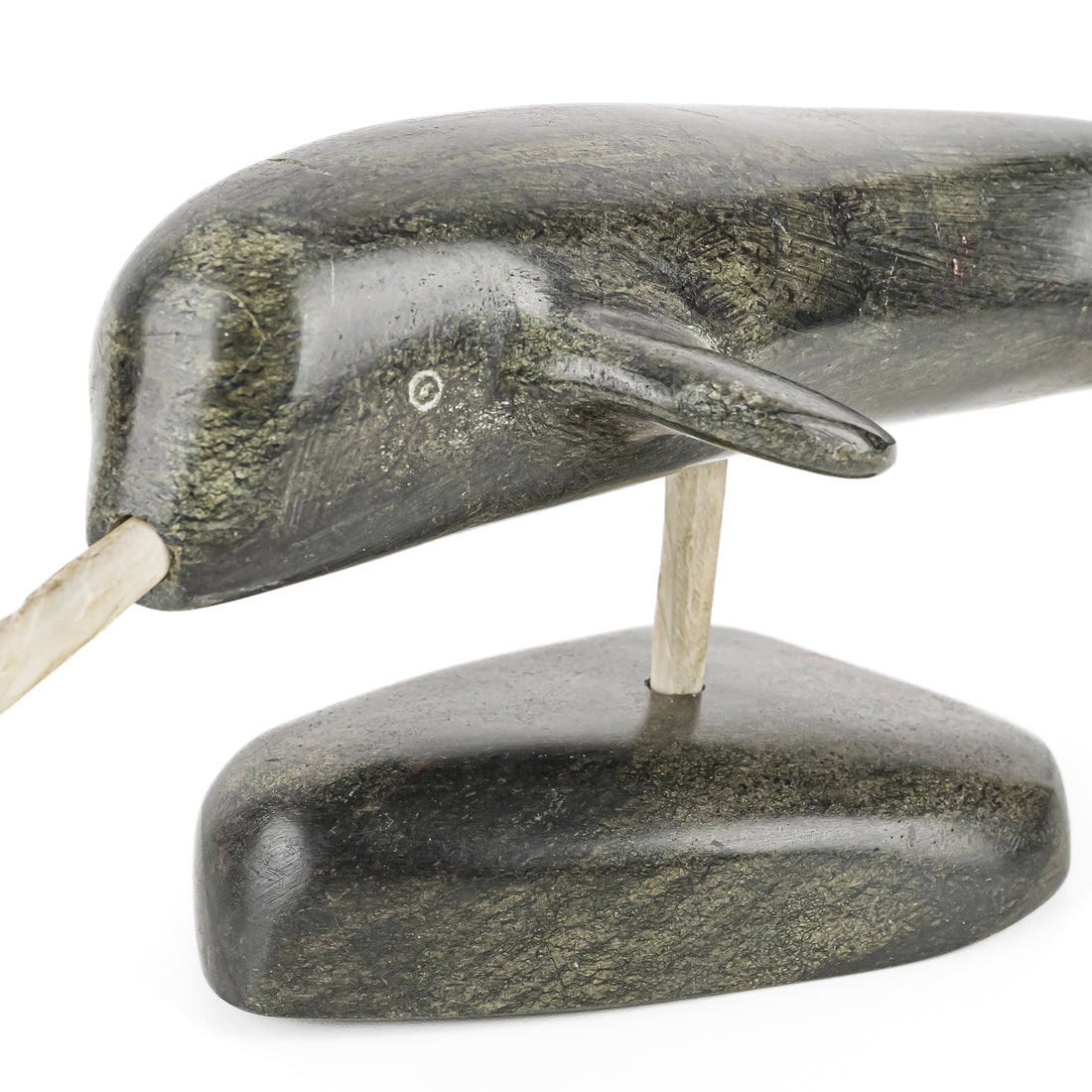 Carved Inuit Soapstone Figure      Narwhal