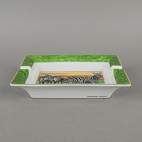 HERMES Zebra Green & Gold Ashtray