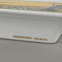 HERMES Zebra Green & Gold Ashtray
