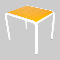 Vintage Powder Coated Aluminum Waterfall Table Orange & White