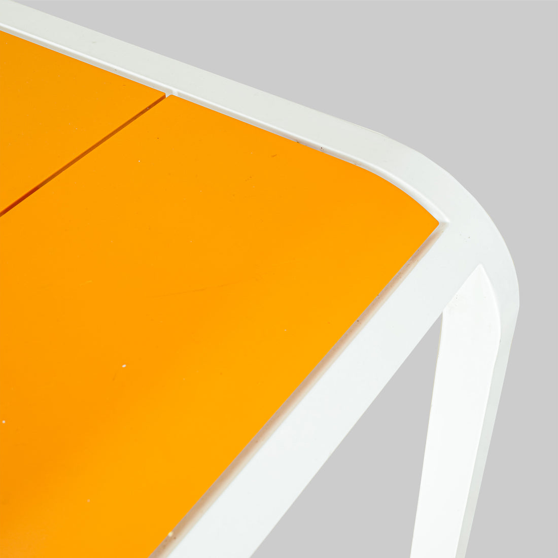 Vintage Powder Coated Aluminum Waterfall Table Orange & White