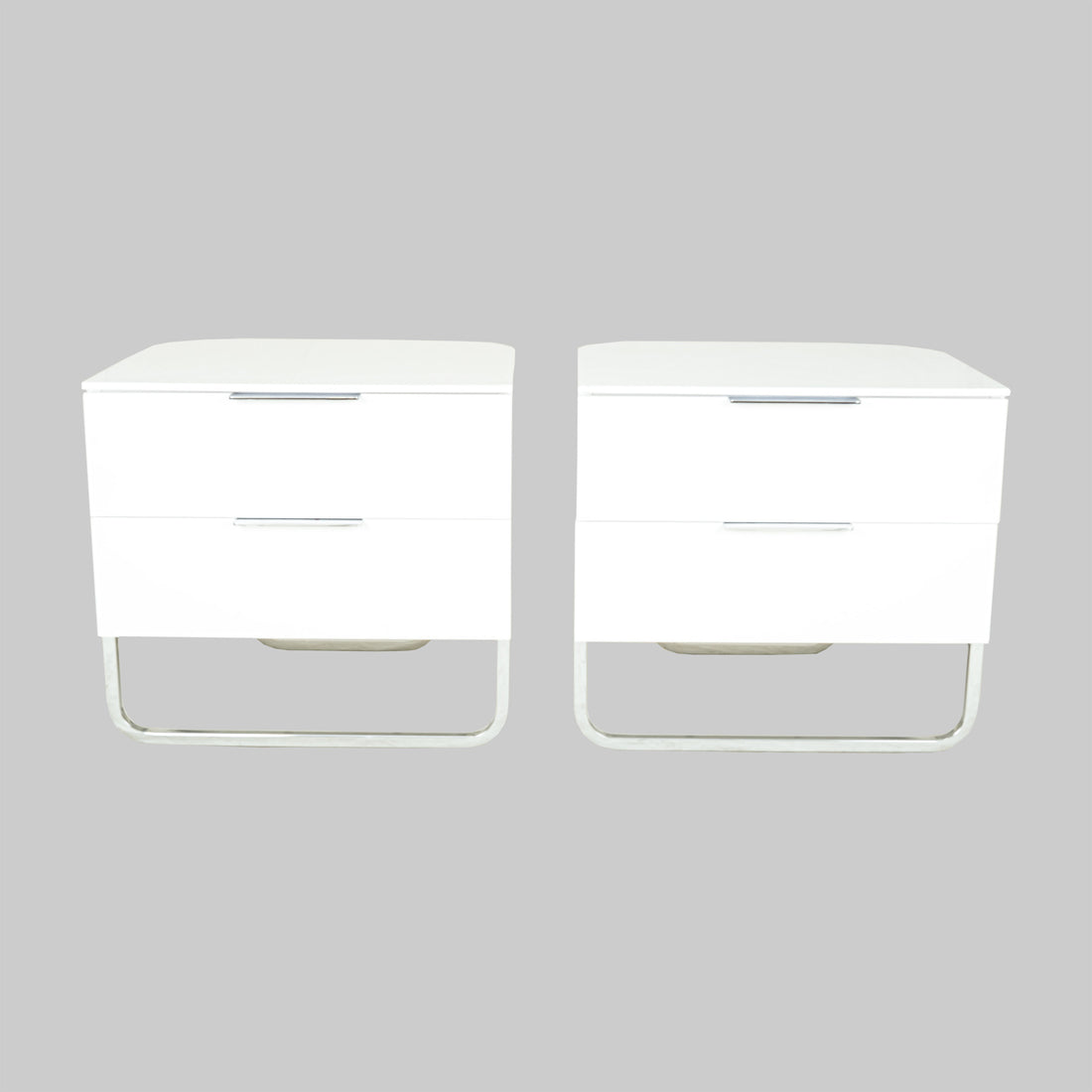 LIGNE ROSET Hyannis Port White Laquer End Tables Set of 2
