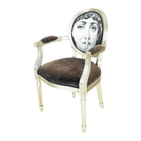 FORNASETTI Silver Gilt Themes & Variations Dining Chair