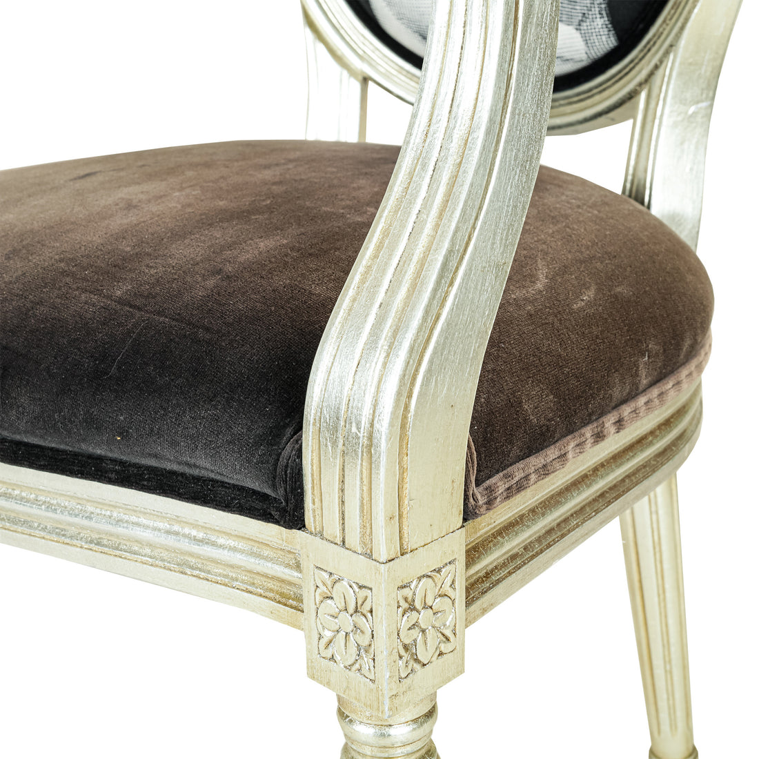 FORNASETTI Silver Gilt Themes & Variations Dining Chair