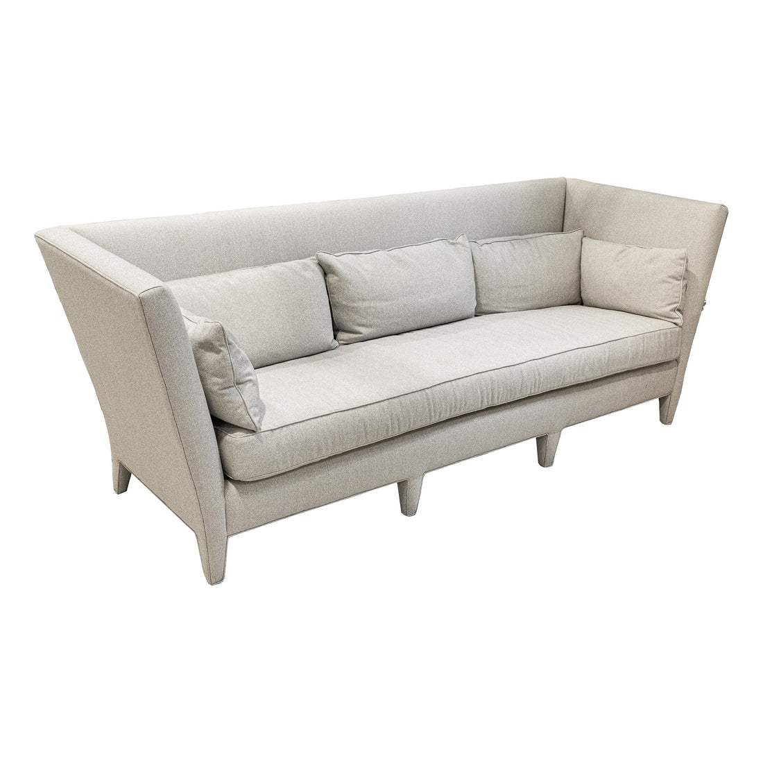 High Back Grey Upholstered Sofa WithDown Cushions
