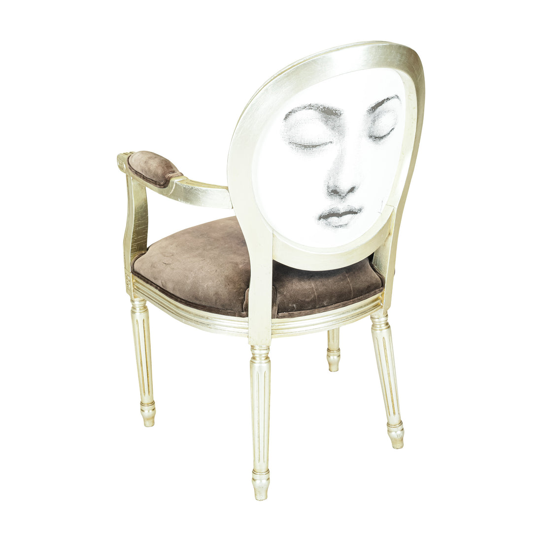 FORNASETTI Silver Gilt Themes & Variations Dining Chair