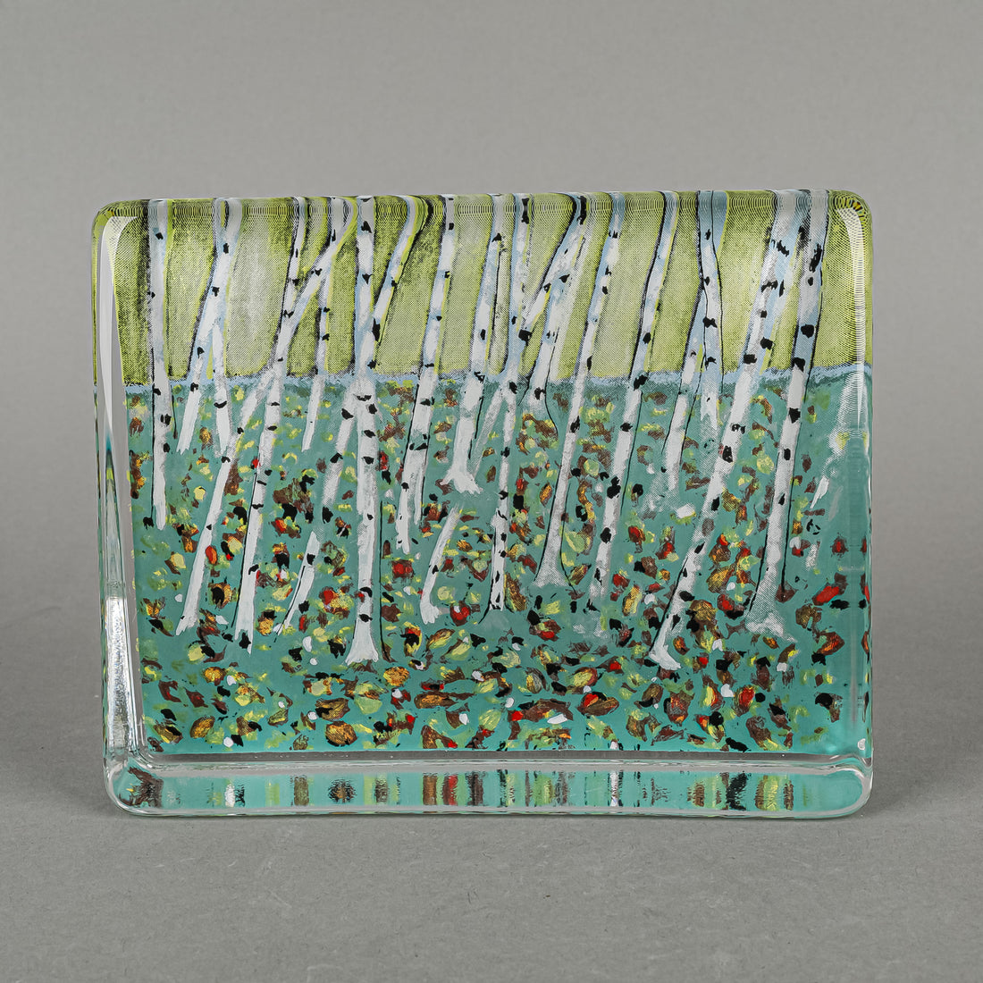 IITTALA Helja Liukko-Sundstrom DANCING LEAVES Glass Card
