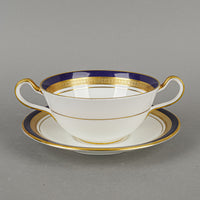 AYNSLEY Cobalt Royale Cream Soup And Saucers Set Of 4