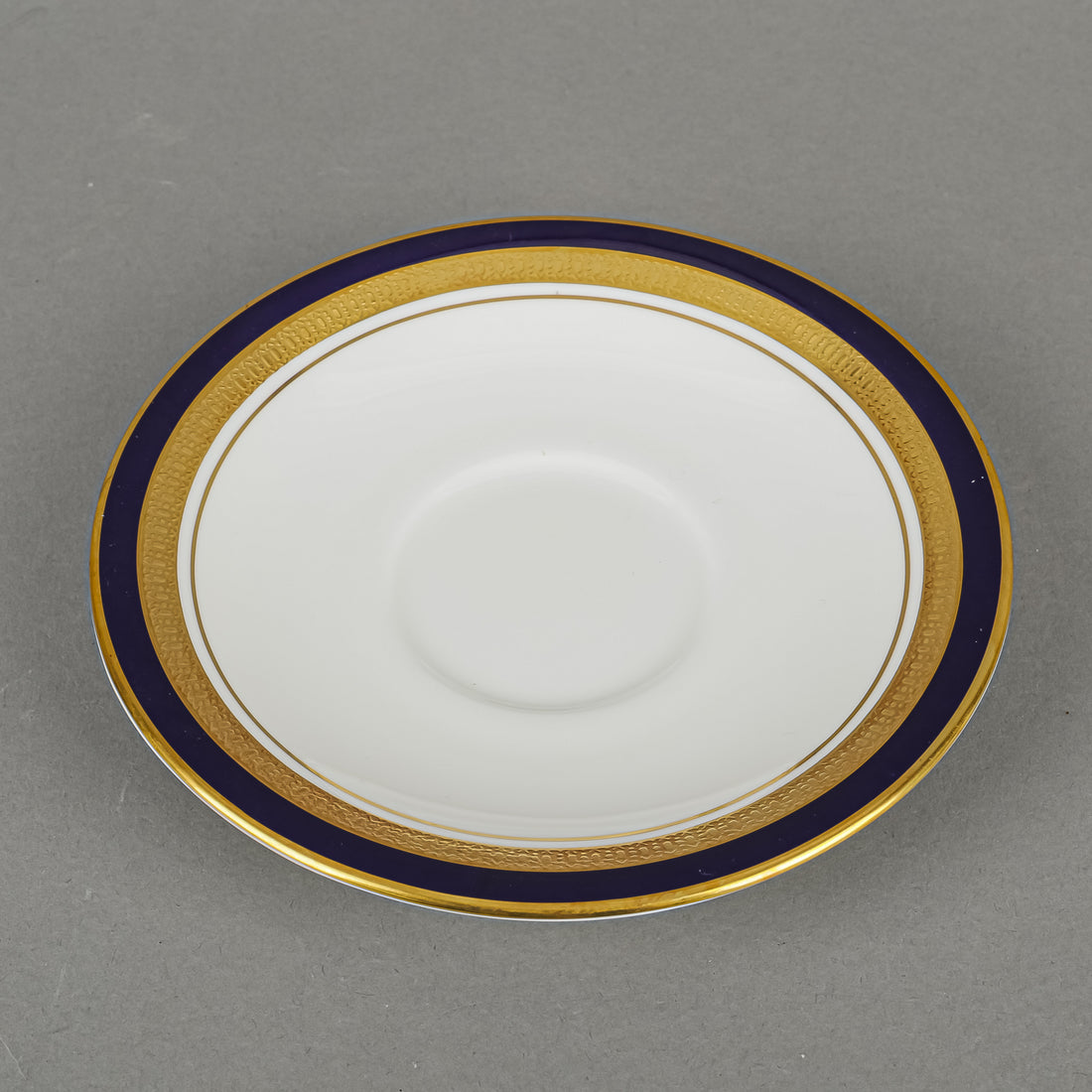 AYNSLEY Cobalt Royale Cream Soup And Saucers Set Of 4