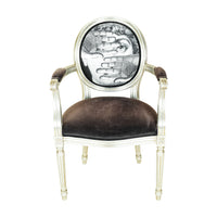 FORNASETTI Silver Gilt Themes & Variations Dining Chair