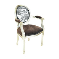 FORNASETTI Silver Gilt Themes & Variations Dining Chair