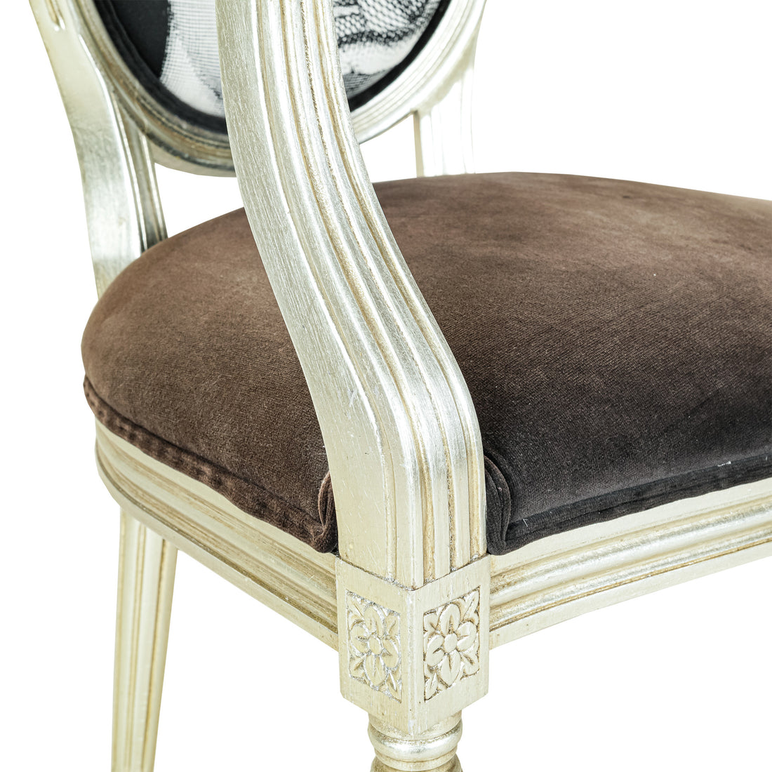 FORNASETTI Silver Gilt Themes & Variations Dining Chair