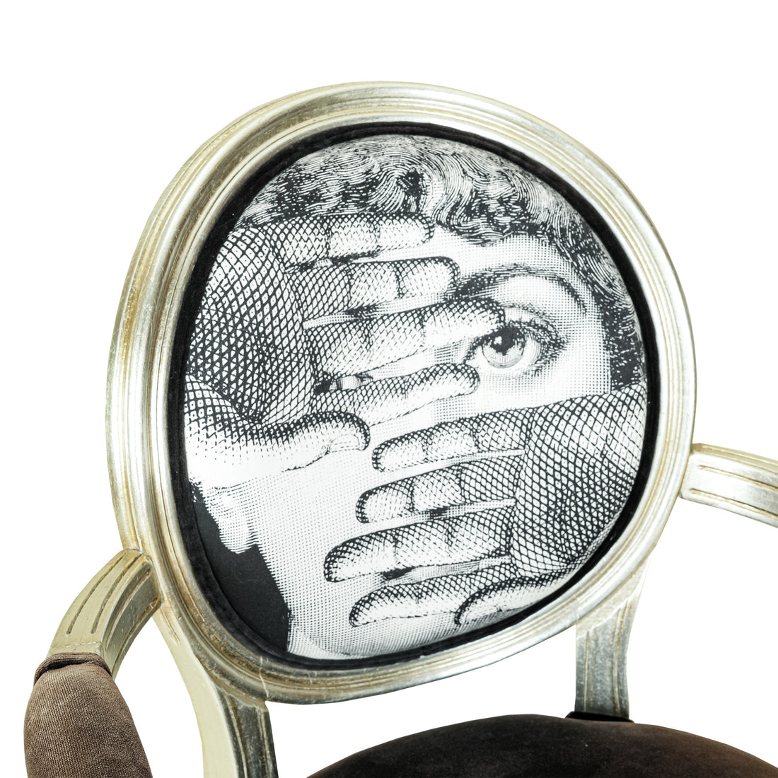 FORNASETTI Silver Gilt Themes & Variations Dining Chair