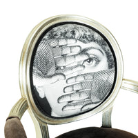 FORNASETTI Silver Gilt Themes & Variations Dining Chair