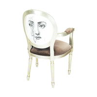 FORNASETTI Silver Gilt Themes & Variations Dining Chair