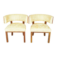 Vintage Burled Walnut Klismos Style Chairs Set of 2