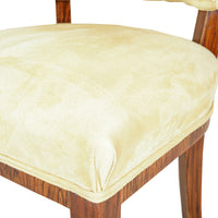 Vintage Burled Walnut Klismos Style Chairs Set of 2
