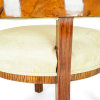 Vintage Burled Walnut Klismos Style Chairs Set of 2