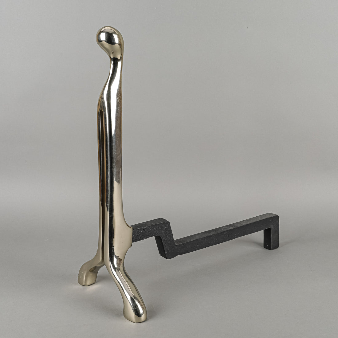 VIRGINIA METALCRAFTERS Nancy Ruben Modernist Andirons Pair