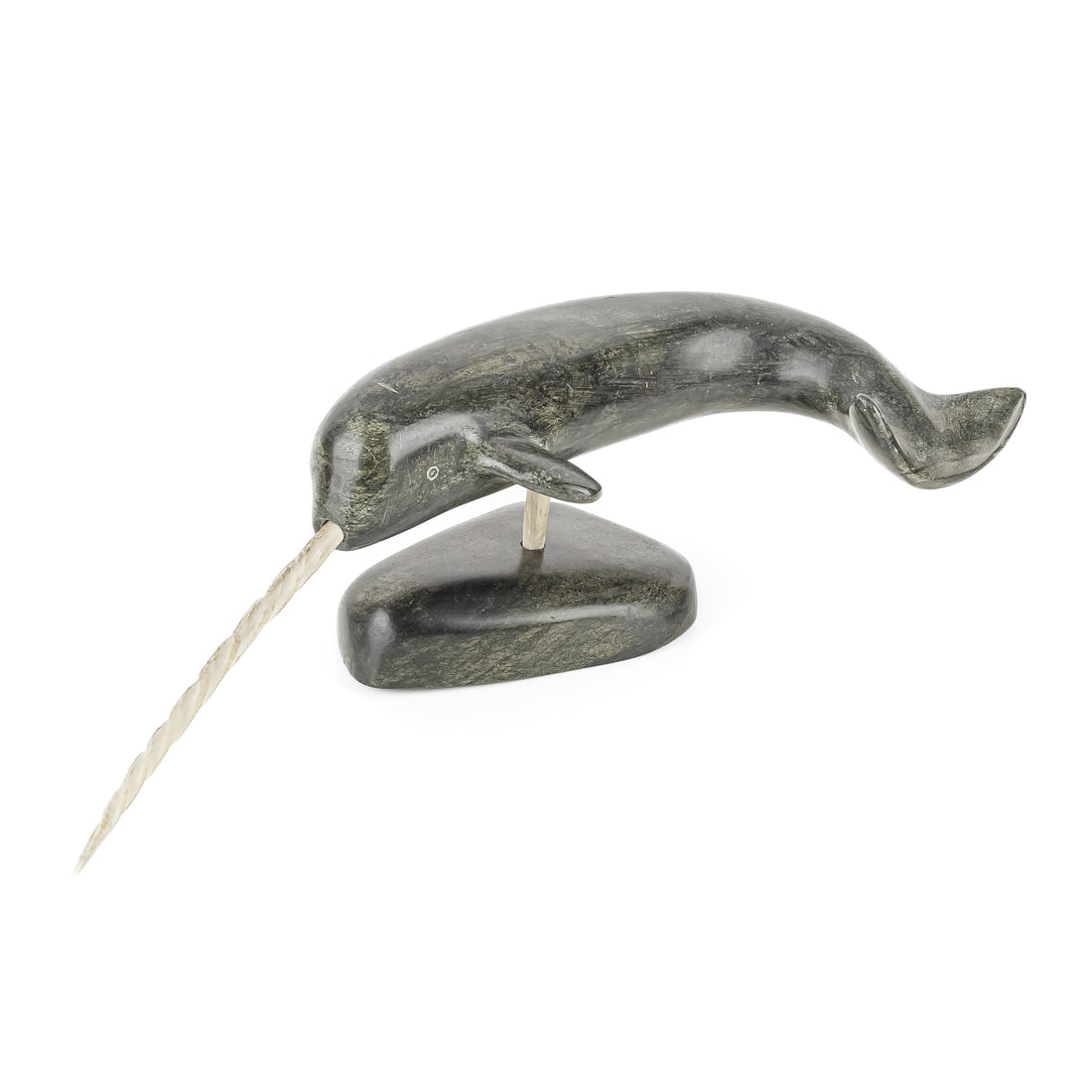 Carved Inuit Soapstone Figure      Narwhal