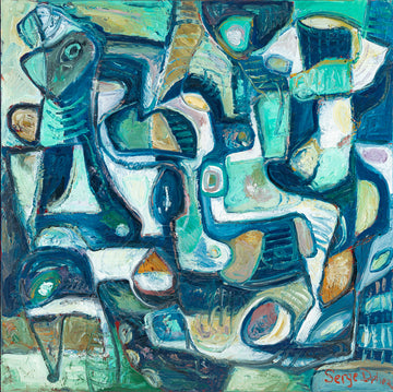 Serge Deherian (Canadian 1955)  "Figures Resting In Space"