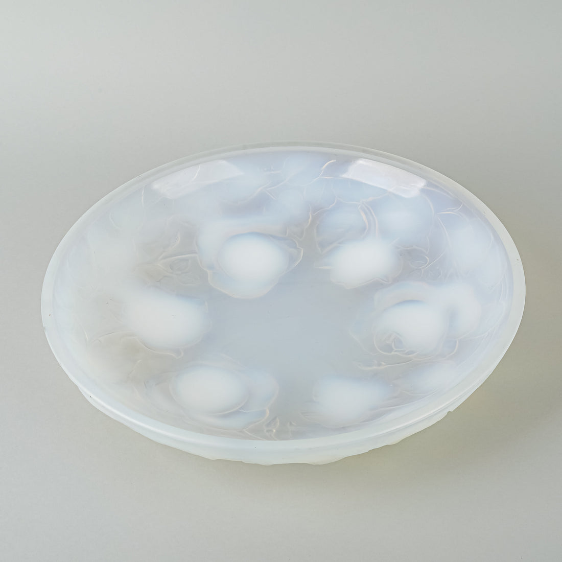 ETLING FRANCE Roses Opalescent Glass Bowl 210