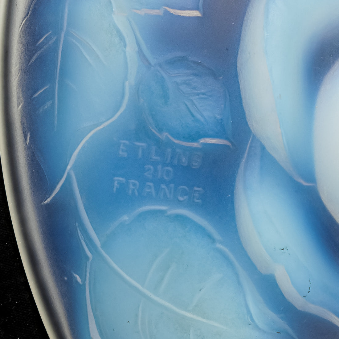 ETLING FRANCE Roses Opalescent Glass Bowl 210