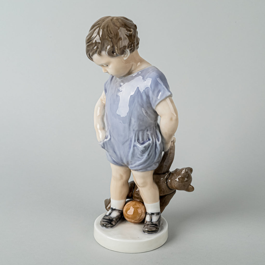 ROYAL COPENHAGEN Figurine Boy With Teddy Bear 3468