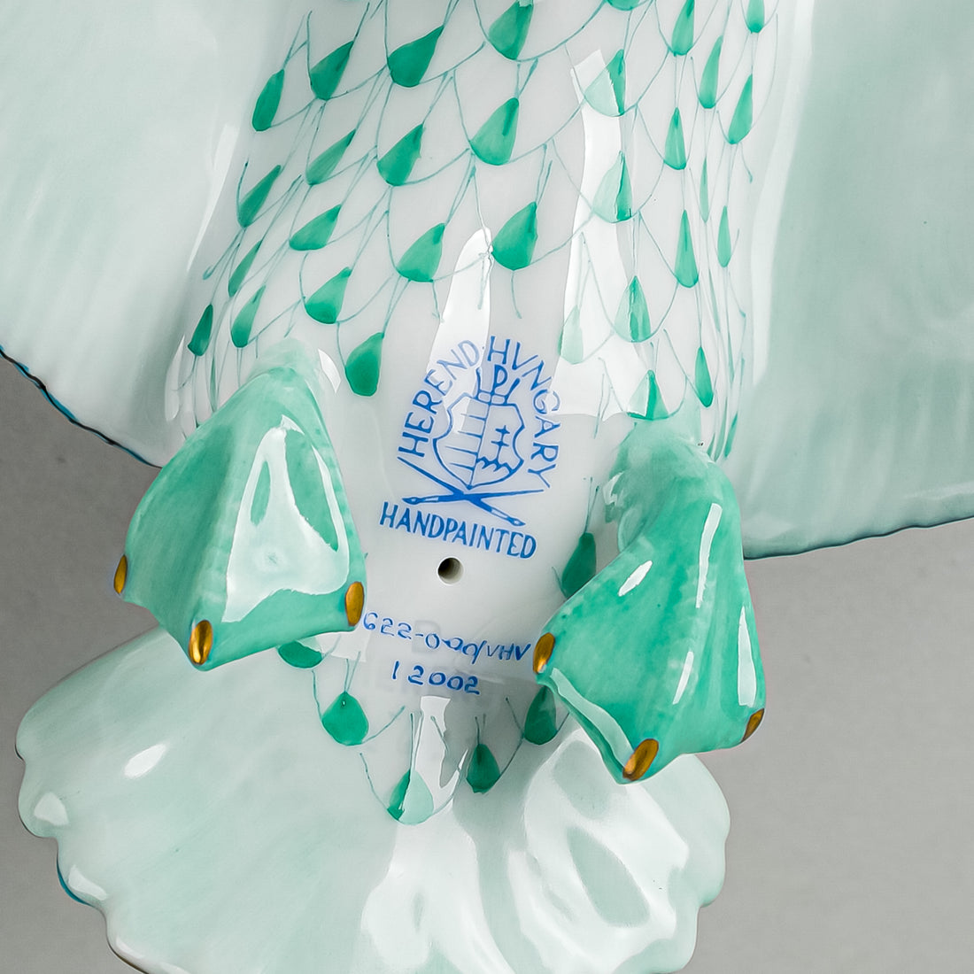 HEREND Figurine Wild Duck 15622 Fishnet Green