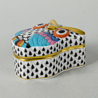 HEREND Bonbonnier Owl Box 6076 Fishnet Black