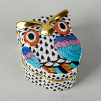 HEREND Bonbonnier Owl Box 6076 Fishnet Black