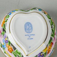 HEREND Heart Box Open Work Floral 6202