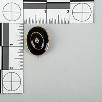Gold Tone French Jet Seed Pearl Mouring Brooch