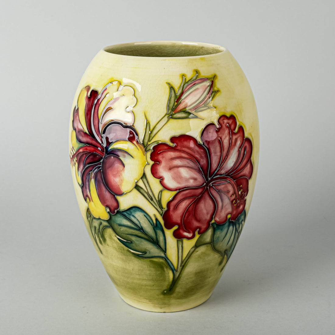 MOORCROFT Hibiscus Yellow Ground Vase