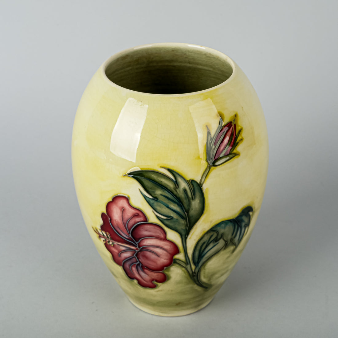 MOORCROFT Hibiscus Yellow Ground Vase