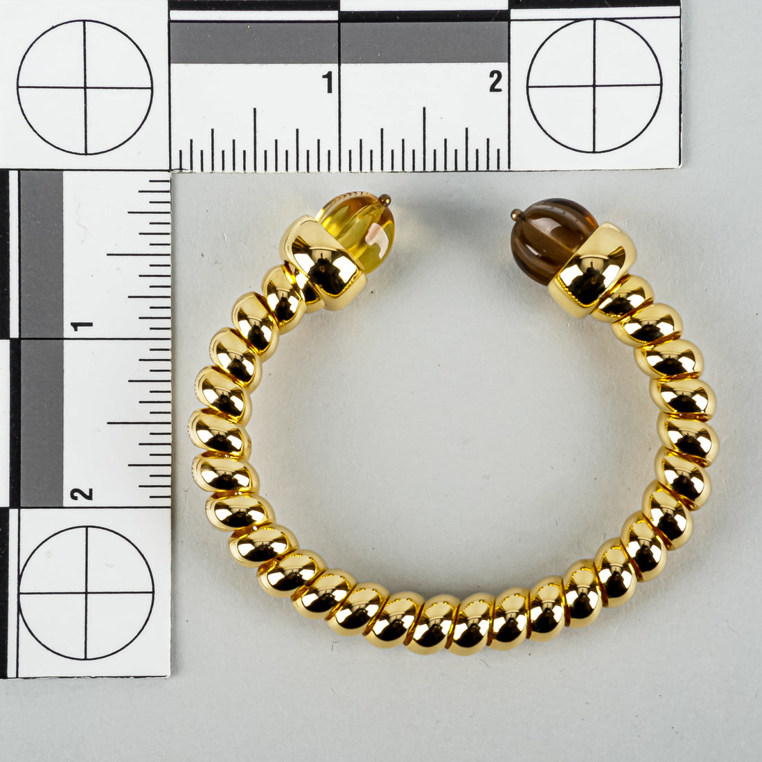 MONET Gold-Tone Brown Orange Resin Cuff Bracelet