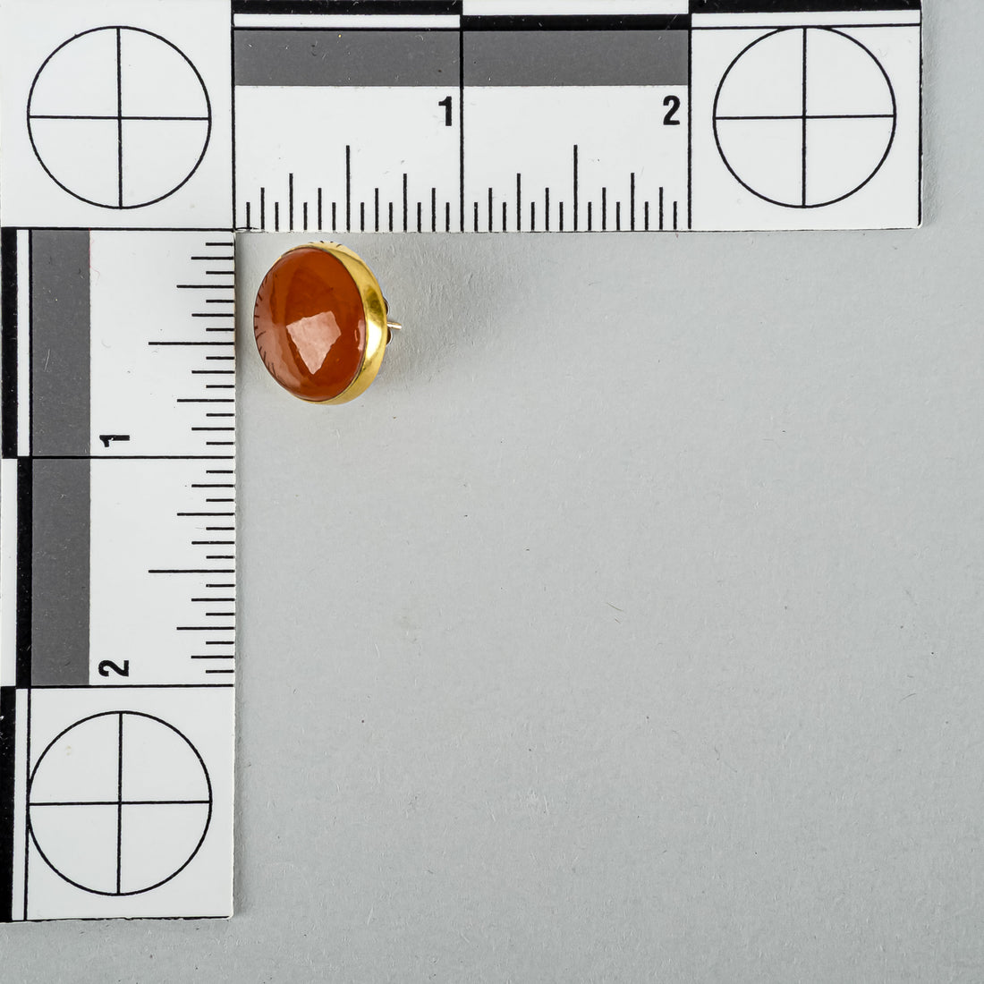 Vintage Russian Gilt Amber Cabochon Earrings