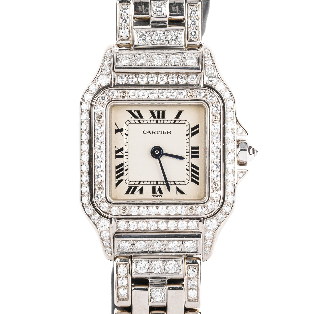 CARTIER 18K White Gold And Diamond Panthere Ladies Watch 22mm
