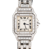 CARTIER 18K White Gold And Diamond Panthere Ladies Watch 22mm