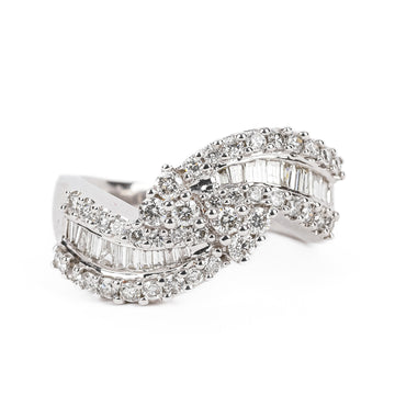 EFFY 14K White Gold Diamond Bypass Ring