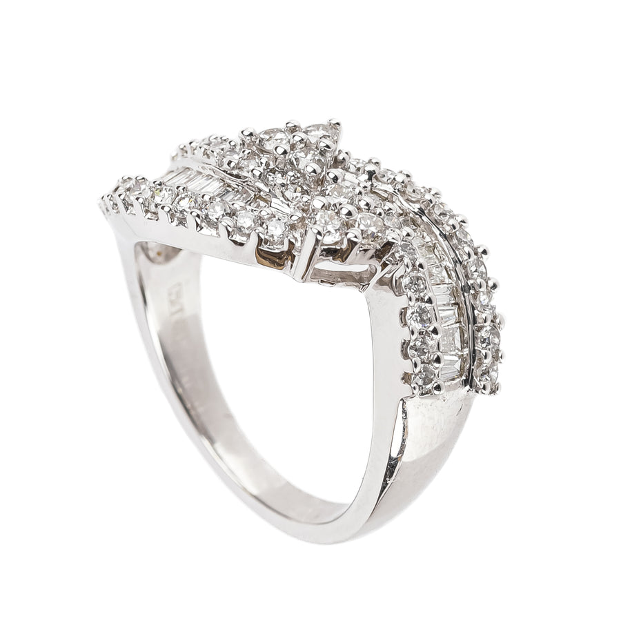 EFFY 14K White Gold Diamond Bypass Ring