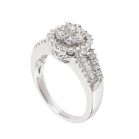 14K White Gold Baguette And Brilliant Diamond Ring