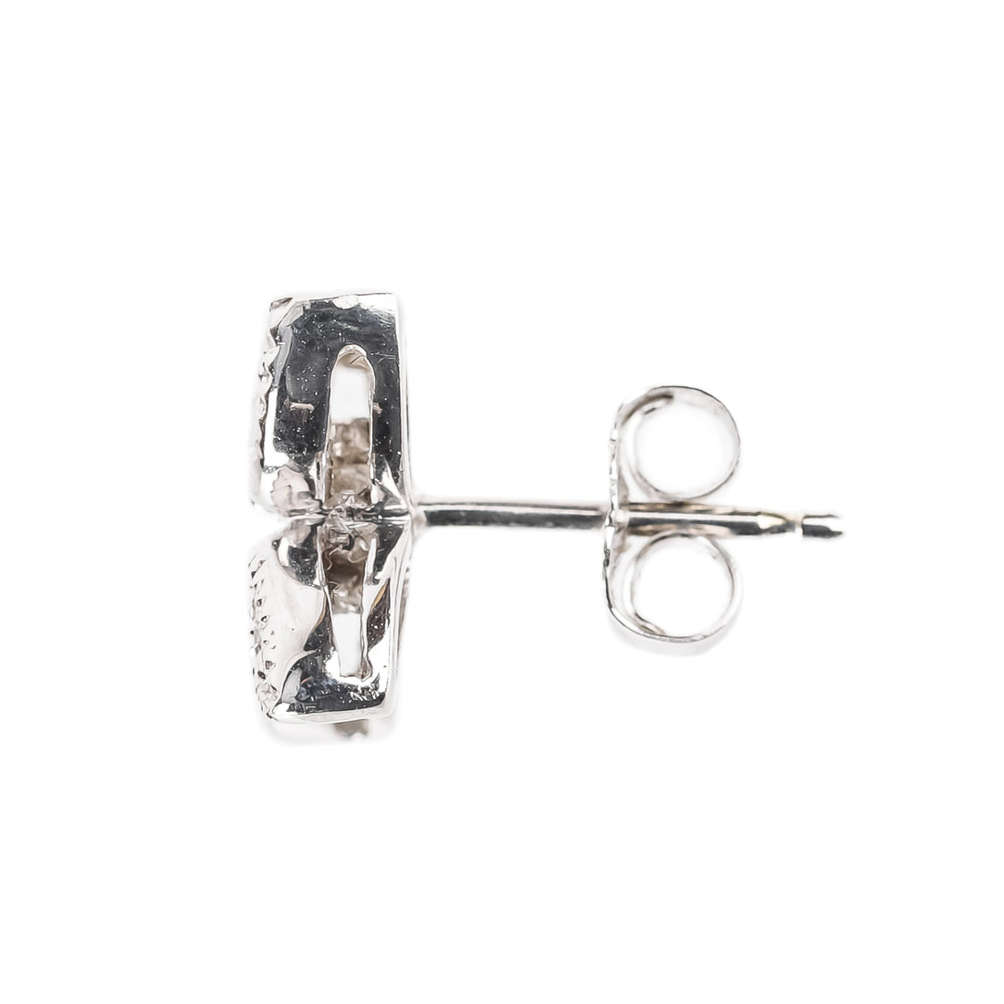 10K White Gold Diamond Flower Studs