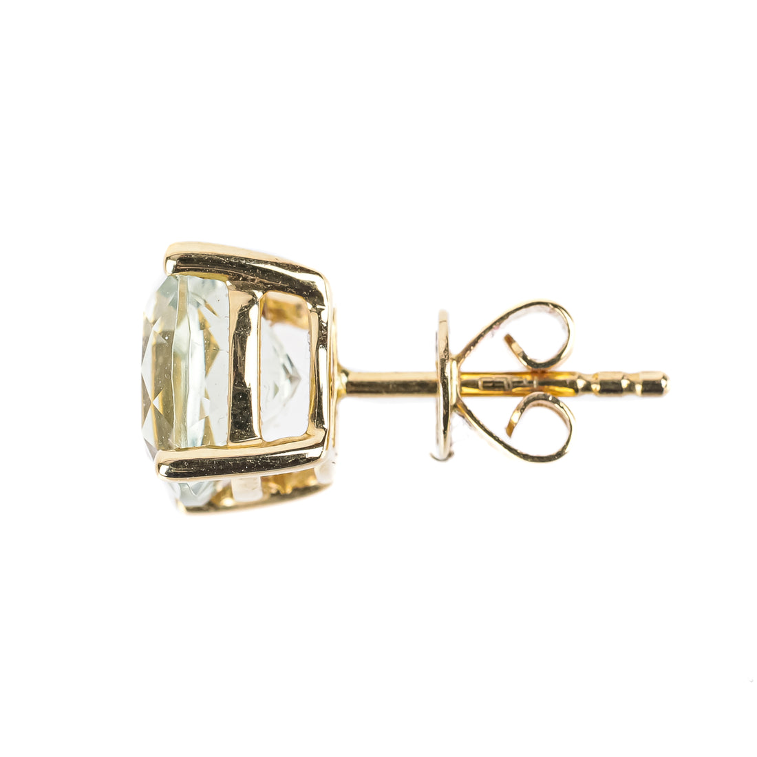 EFFY 14K Yellow Gold Cushion Shaped Green Amethyst Studs